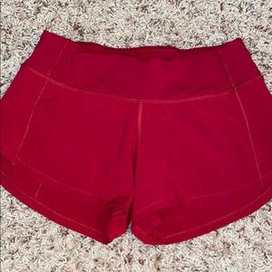 Lululemon speed up shorts in red